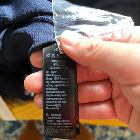 Monsoon Andrea embroidered midi dress in recycled polyester blue - Picture 7 of 9